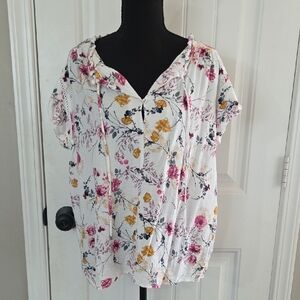 Buffalo David Bitton Floral Blouse - Pink, Yellow, White